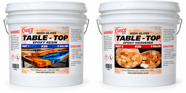39 Clear Gloss Table Top Epoxy - 10 Gallon Kit